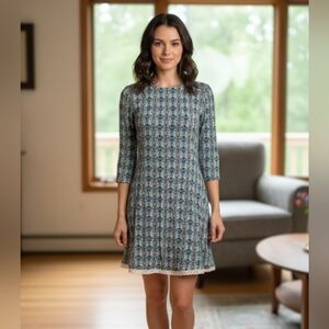 Valija Multi Colored 3/4 Sleeve Dress Cottagecore Boho NWOT Medium